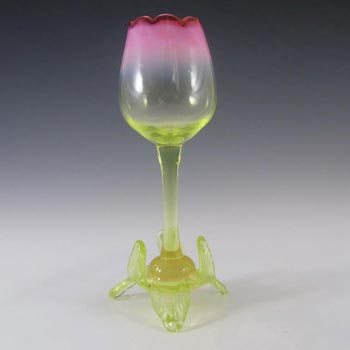 Victorian Vaseline Uranium Glass Tulip Vase - Richardson?