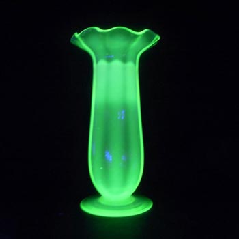 (image for) Victorian 1890's Vaseline Opalescent Uranium Glass Vase