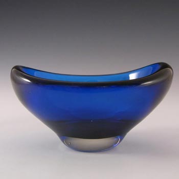 Whitefriars #9515 Cased Blue Glass Oval Bowl