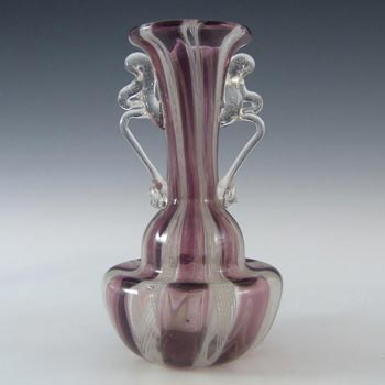 Murano 1950's Zanfirico Lattice Filigree Glass Vase #3