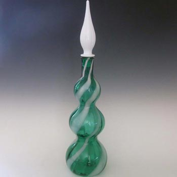 Cristalleria Artistica Toscana / Alrose Massive Italian Empoli Green Glass Decanter/Bottle