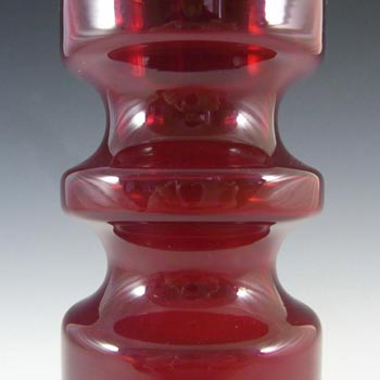 Alsterfors #S5000 Per Ström Red Cased Glass Hooped Vase
