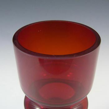 Alsterfors #S5000 Per Ström Red Cased Glass Hooped Vase