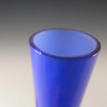 Elme 1970s Scandinavian Blue Cased Glass 'Melon-Form' Vase #2