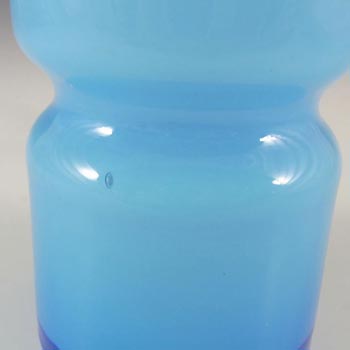 Scandinavian / Swedish 1960s Blue Hooped Cased Glass Vase