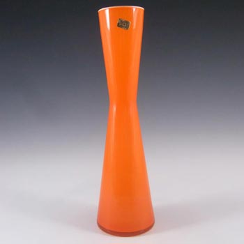 Empoli Italian Scandinavian Style Orange Cased Glass Vase