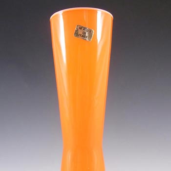 Empoli Italian Scandinavian Style Orange Cased Glass Vase