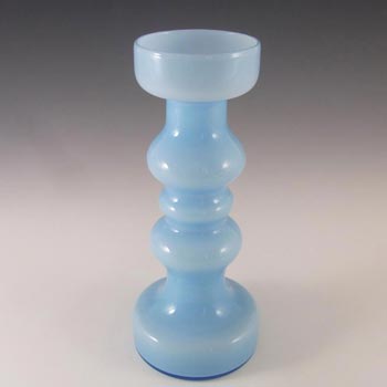Empoli Italian Blue Cased Glass Hooped Vase