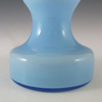 Empoli Italian Blue Cased Glass Hooped Vase