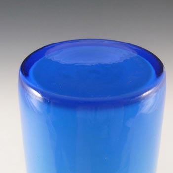 Alsterfors 1970's Scandinavian Blue Cased Glass 7.5" Vase