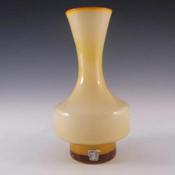 Lindshammar / JC 1970's Swedish Caramel Cased Glass Vase