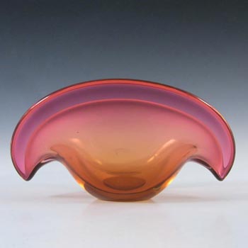 Seguso Dalla Venezia Murano PinkGlass Clam Bowl/Vase