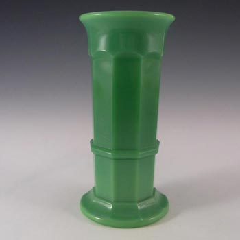 Davidson Art Deco 6.25" Jade Green Glass Vase #279