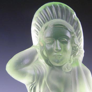 Walther Art Deco Uranium Glass Arabella Nude Lady Figurine