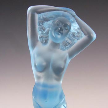 Josef Inwald Art Deco Blue Glass Nude Lady Figurine