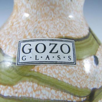 SIGNED Gozo Maltese Green Glass 'Seashell' Vase, Labelled