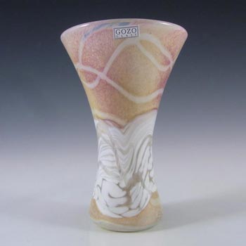 SIGNED Gozo Maltese Glass 'Sunshine' Funnel Vase, Labelled