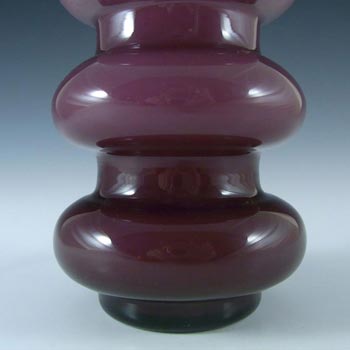 Ryd Glasbruk Swedish / Scandinavian Purple Glass Hooped 8" Vase