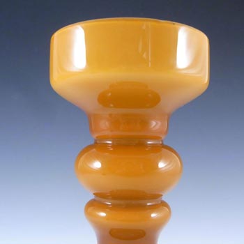 Japanese Amber Cased Hooped Glass Vase - Swedish Style