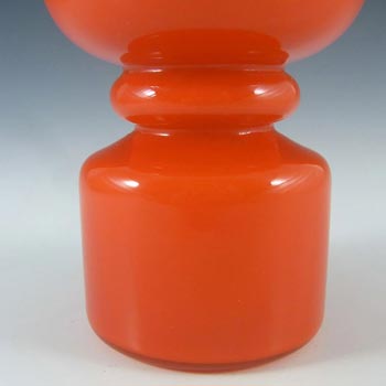 Lindshammar / Alsterbro Red Cased Glass Hooped Vase by Gunnar Ander