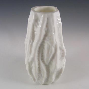Ingrid/Ingridglas 1970's White Glass Bark Textured Vase #2