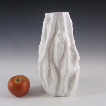 Ingrid/Ingridglas 1970's White Glass Bark Textured Vase #2