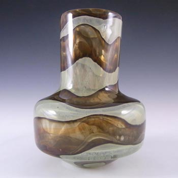 Mdina Sandy 'Earthtones' Glass Vase - Signed