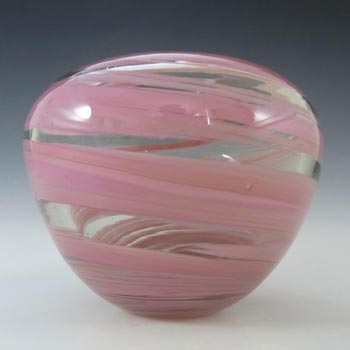 Mdina Maltese Pink Striped Glass Vase - Signed