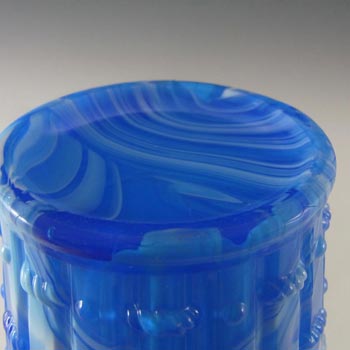 Victorian 1890's Blue Malachite/Slag Glass Bowl/Spill Vase