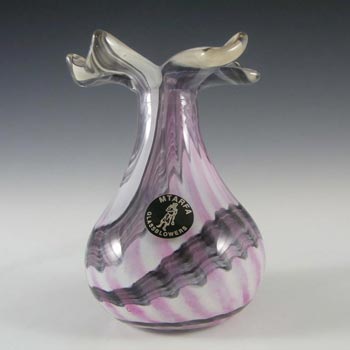 SIGNED Mtarfa Maltese Organic Purple & White Glass Vase