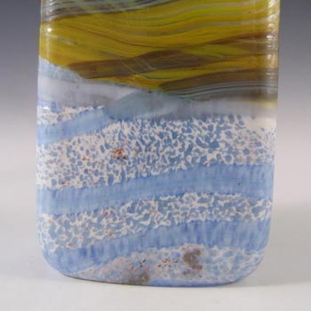 Mtarfa Maltese Marbled Blue & White Glass Vase - Signed