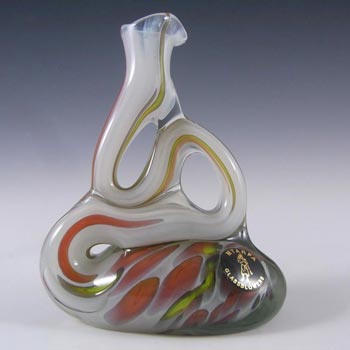 Mtarfa Maltese Organic White & Orange Glass Vase - Signed