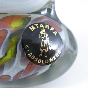 Mtarfa Maltese Organic White & Orange Glass Vase - Signed