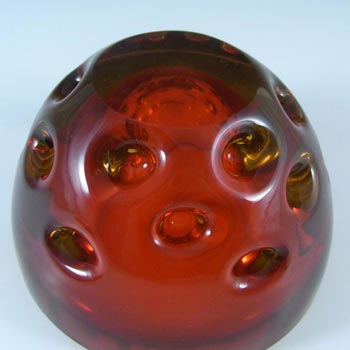 Galliano Ferro Murano Geode Red & Amber Sommerso Glass Bowl