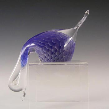 V. Nason & Co Murano Blue Fumato Glass Duck Sculpture - Label