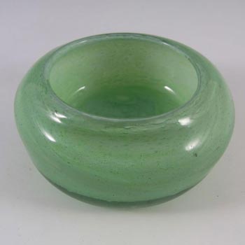 Nazeing British Clouded Mottled Green Bubble Glass Bowl