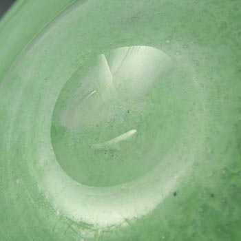 Nazeing Large Clouded Mottled Green Bubble Glass Bowl #1050