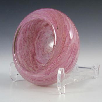 Nazeing British Clouded Mottled Pink Bubble Glass Bowl