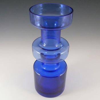 Riihimaki Large Riihimaen Lasi Oy Finnish Blue Glass Vase
