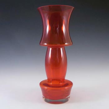 Riihimaki Large Riihimaen Lasi Oy Finnish Red Glass Vase