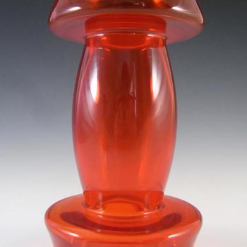 Riihimaki Large Riihimaen Lasi Oy Finnish Red Glass Vase