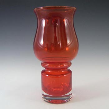 Riihimaki #1512 Riihimaen Red Glass \'Tulppaani\' Vase