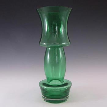 Riihimaki Large Riihimaen Lasi Oy Finnish Green Glass Vase