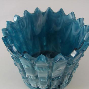 Victorian 1890's Turquoise Malachite/Slag Glass Bowl