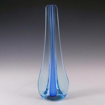 Galliano Ferro Murano Sommerso Blue Glass Stem Vase