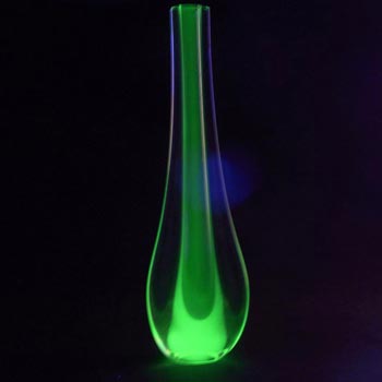 (image for) Galliano Ferro Murano Sommerso Green & Uranium Glass Stem Vase