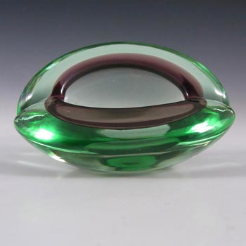 (image for) Murano/Venetian Green & Purple Sommerso Glass Bowl