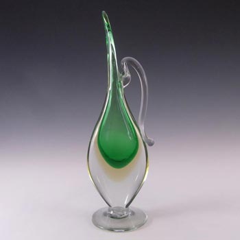 Murano/Venetian Green & Amber Sommerso Glass Vase/Jug #2