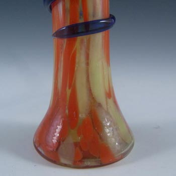 Czech 1930's Red & Yellow Spatter / Splatter Glass Vase
