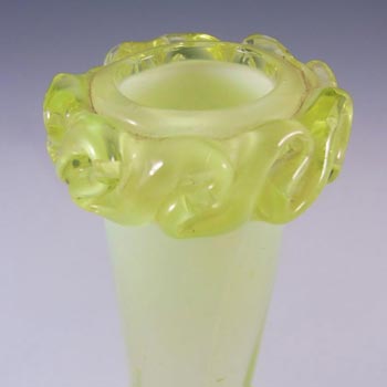 Victorian Vaseline/Uranium Opalescent Glass Stem Vase